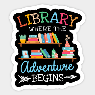 Library Where The Adventure Begins Sticker